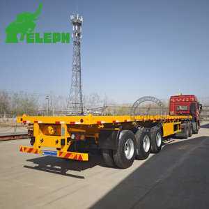 3 essieux 20ft 40ft 45FT 15 mètres conteneur plat plat <span class=keywords><strong>semi</strong></span>-remorque à vendre aux EAU - Product Image 1