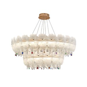 French Light Luxury CreamxStyle <strong>Crystal</strong> Chandelier Modern Simple Living Room Main Gr - Product Image 5