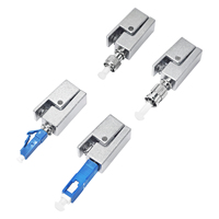 Square LC Bare Fiber Adapter Metal Flange Coupler for Bare Fiber & Patch Cord Connection 5G Telecom Wiring Accessory