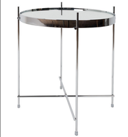 Table basse ronde en métal avec miroir, style européen, moderne, noir, avec design KD mesa de café