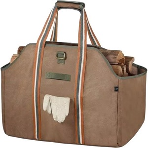 Muestra gratuita, precio de fábrica personalizado para fabricantes. Bolsa para leña de lona encerada, excepcionalmente grande y duradera. - Product Image 2