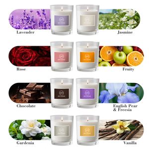 Velas Aromáticas Personalizadas Modernas Grandes, 100% Cera de Soya Orgánica, Ecológicas, en Botellas de Vidrio Blanco y Negro para Acción de Gracias y Navidad - Product Image 4