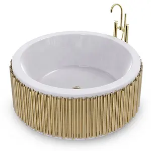 奢华金色不锈钢装饰圆形当代特殊设计师工厂浴室家具