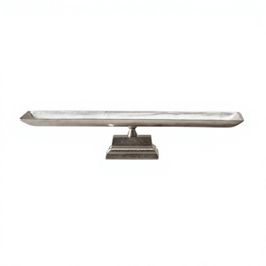 Bandeja Rectangular Plateada de Metal Pesado con Textura Fundida para Servir, Utensilio de Cocina y Mesa, Artículo en Stock - Product Image 1