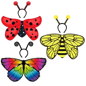 CM051 Halloween Fancy Dress Fairy Kids Butterfly Wings Headband Costume for Toddler Girls Pretend Play Party Favors