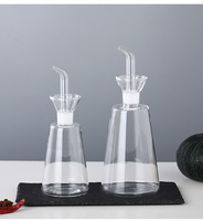 Carafe à huile en verre minimaliste, accessoires de cuisine en verre de qualité alimentaire, bouteille à condiments en verre borosilicate de haute qualité pour les restaurants et les hôtels