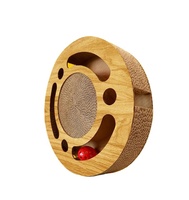 Plateau d'activités rond en carton pour chat, avec jouet tournant pour gratter et attraper les balles, panneau à gratter, aiguiseur de griffes, fournitures pour chats