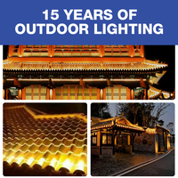 Arches de cour de style chinois Yancai, en verre trempé PC, étanches IP66, éclairage solaire LED ondulé, garantie 2 ans, 15 faisceaux