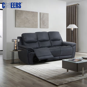 MANWAH CHEERS 321 Juego de sofá reclinable moderno de cuero genuino con altavoces Bluetooth Almacenamiento Apartamento Muebles de sala de estar - Product Image 1