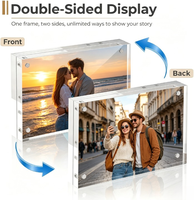 Cadre photo personnalisé en acrylique transparent double face, impression UV, format 2x6 A0, pour billets de banque, magnétique, 4x6, pour photos