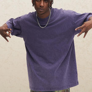 高品質300gsmカスタマイズ可能なシャツ春夏用Oネック襟洗浄通気性熟成外観特大オプション - Product Image 1