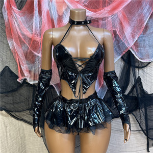Costume de cosplay Jiubaju Anime Devil's City Queen <span class=keywords><strong>Misa</strong></span> pour femme, Halloween, gothique, corset noir à lacets et jupe - Product Image 3