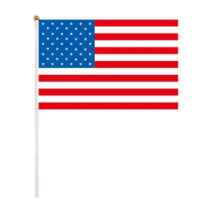 미국 국기 소지자는 깃발을 흔들었다 미국 축구 팀 사용자 정의 핸드 헬드 플래그