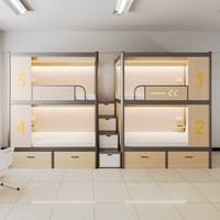 Service de conception 3D gratuit – Lit superposé moderne en fer à deux étages pour dortoirs étudiants, idéal pour les écoles, hôtels et hôpitaux