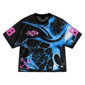 Personnalisez votre marque Sublimation Print Classic Retro Football Casual T-shirt 100% Polyester Boxy Fit American Football Fan Jersey - Product Image 5