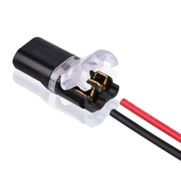 D2 Universal Compact 2p Konektor Kabel Tembaga LED yang Dapat Dicolokkan Tanpa Pengupasan 2-in-2-out Terminal Kabel Pegas Mobil GPS