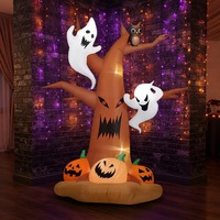 Décorations gonflables d'Halloween : citrouille et fantôme, style américain, pour extérieur, avec éclairage LED