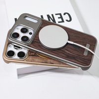 Funda de Teléfono con Textura de Madera y Cuero, Personalizable con Logotipo, Carga Inalámbrica Magnética, para iPhone 17 Pro Max 16 15 14, Venta al Por Mayor