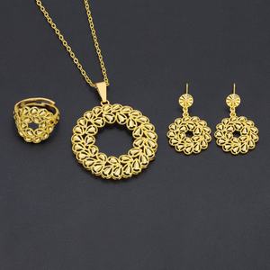 Jxx New Arrival Elegant Style 24k Gold Plated Indian Bridal <b>Set</b> Wedding Wholesale Necklace <b>Sets</b> for Women <b>Beads</b> Brass for Gifts - Product Image 2