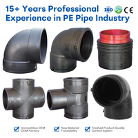 Adaptor Flens OEM ODM Kustom 30/45/60/90 Derajat Sambungan Elbow HDPE Fabrikasi Fitting Elektrofusi untuk Sambungan Pipa Komposit