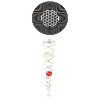 Carillons éoliens 3D animaux en gros avec boule de cristal, queue en spirale, ornement suspendu extérieur, jardin cinétique, Spinner à vent en métal
