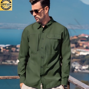 เสื้อเชิ้ตตกปลาแขนยาวผู้ชายแบบมีกระดุม ป้องกันแสงแดด ระบายอากาศได้ดี เสื้อสำหรับล่าสัตว์/ตกปลา - Product Image 3