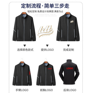 Veste de travail réversible coupe-vent pour hommes avec bande réfléchissante pour le sport, vêtements d'automne et d'hiver - Product Image 4