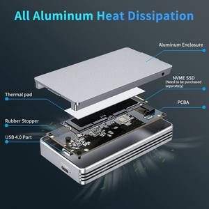 Acasis Dropshipping USB 4.0 Mobile M.2 Nvme Enclosure 40Gbps Antarmuka Tipe C Kompatibel Dengan USB 4/ 3.2/3.1/3.0 - Product Image 5