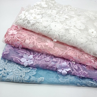 Tissu en dentelle brodée couleur pêche en maille filet pour robes de mariée pour femmes - Prix de gros