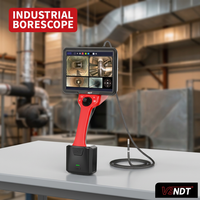 Caméra d'inspection CVC articulée à 360°, endoscope 6 mm, écran tactile 8 pouces, étanche IP67, détection de défauts par IA, longueur 2 m, grossissement 5X
