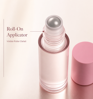 Flacon roll-on en verre rose de 5 ml avec bouchon personnalisé pour emballage cosmétique d'huiles essentielles