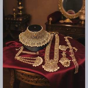 Ensemble de bijoux fins Lucentarts 10572524 plaqué or avec pierres Kundan pour tenue de mariée - Product Image 3