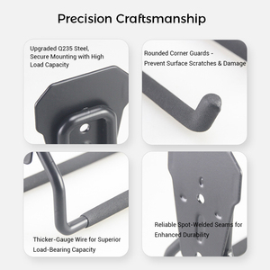 YOUPON Nuevo Soporte de Pared Multiusos Moderno para Herramientas de Jardín, Uso en Exteriores, Metal, para Hogar y Garaje, con Ganchos - Product Image 4