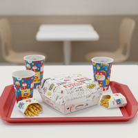 Scatole per Hamburger in Carta Kraft Riciclabile, Apertura Automatica, Logo Personalizzato, Imballaggio Alimentare per Consegna, Vendita all'Ingrosso