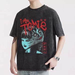 โทมิเอะ จุนจิ โทไซ เสื้อยืดผู้ชายพิมพ์ลายสปอร์ตวอชและดิสเทรสท์ ท็อปอเนกประสงค์ - Product Image 4