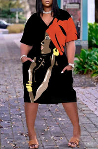 Vente en gros de nouvelles robes d'été décontractées ODM pour femmes en vrac imprimé en 3D multicolore moyennes grandes tailles en tissu peigné - Product Image 3