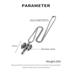 Collar Vikingo con Hacha de Plata, Estilo Hip Hop para Hombre, MOQ Bajo, Gran Descuento - Product Image 6