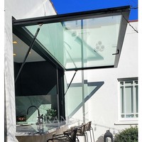 Fenêtres en aluminium à rupture de pont thermique OEM, design moderne, à ouverture verticale, pour cuisine, bar, auvent, hôtels, villas, salons