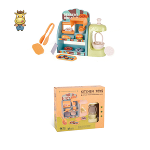 Ensemble de jeu de cuisine intelligent pour enfants en paille de blé et PP, comprenant cuisinière, four, micro-ondes, casseroles, poêles, cuiseur à riz et aliments - Product Image 4