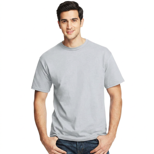 T-shirts pour hommes 100 % coton de haute qualité, grandes tailles, personnalisables, effet délavé, motif uni, tissu tricoté 200 grammes, vente en gros - Product Image 1