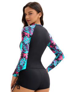 Traje de baño de fitness con estilo europeo americano para mujer, ropa de playa Sexy de una pieza, estampado sólido, diseño recortado en la espalda, de talla grande - Product Image 6