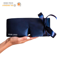 Masque de sommeil 3D de luxe en soie de mûrier 100% avec logo brodé personnalisé, emballage cadeau OEM ODM