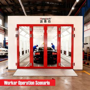 Cabine de peinture automobile à brûleur diesel personnalisée en promotion avec éclairage <span class=keywords><strong>LED</strong></span>, puissance 36KW, chauffage portable et rampes complètes - Product Image 4