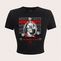 Impression par transfert thermique personnalisée, hauts courts pour femmes, designs DTF, t-shirts courts pour filles