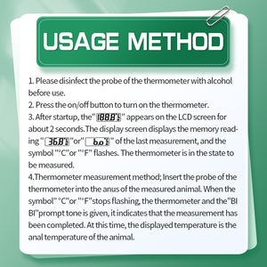 Цифровой термометр для животных с мягким зондом, синий цифровой ветеринарный термометр для собак и кошек - Product Image 6