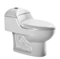 AIDI Design classique Couleur blanche Montage au sol S-Trap Wc Siphonic Toilette une pièce à double chasse d'eau Placard Blanco inodoro