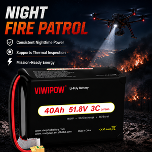 Batterie lithium semi-solide VIWIPOW 350 Wh/kg, 40 Ah, 18S, 66,6 V, vente directe usine, pour drone, prise en charge de la personnalisation OEM - Product Image 4