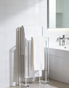 Porte-serviettes autoportant en acrylique transparent à double barre, étanche, minimaliste, pour salle de bain, fournitures pour restaurants et hôtels - Product Image 5