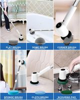 Brosse de nettoyage électrique rotative, extensible, sans fil, écologique, pour la cuisine et la salle de bain