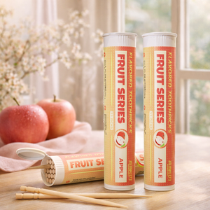 <span class=keywords><strong>Cure</strong></span>-dents aromatisés, emballés dans un tube, pratiques à emporter, saveur pêche douce, goût intense et durable. - Product Image 1